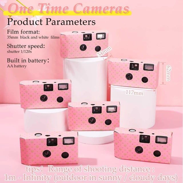 Alt view image 2 of 6 - 6 Pack Disposable Cameras - 35mm Single Use with Flash, Black & White Film for Weddings, Parties & Travel