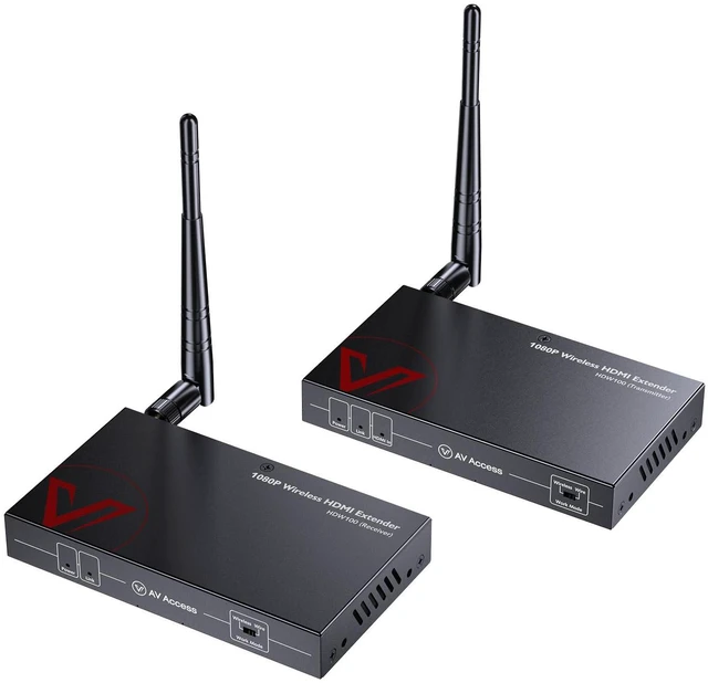 Main image of AV Access Wireless HDMI Extender 656ft, 1080P HDMI Transmitter & Receiver | No Cable Setup, IR Remote, HDMI Loop-Out, Optional Wired Mode 120m Cat6 for Home & Office