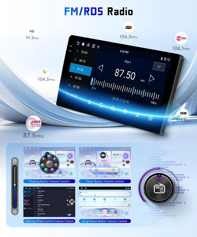 Alt view image 6 of 6 - 4G+64G Android 15Car Radio Stereo for Volvo XC70 V70 S60 2005-2009 | 9" HD In-Cell Touch Screen/Wireless CarPlay/Android Auto/GPS/5Ghz WiFi/5.0Bluetooth/FM/RDS/SWC/AHD Backup Camera