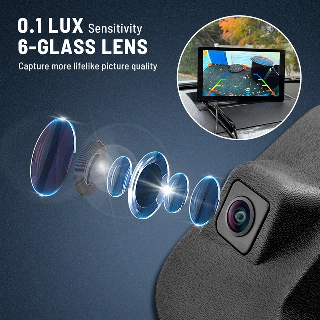 Alt view image 3 of 6 - Tailgate Handle Reverse Backup Camera Fit for 2007-2014 Chevrolet Silverado GMC Sierra 1500 2500 HD IP68 Waterproof 150° View Angle Rear View Camera with Key Hole Replaces OE Number 22755305