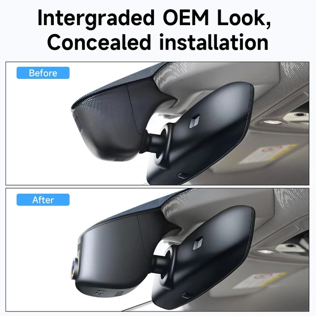 Alt view image 2 of 6 - 4K+1080P Dash Cam Front and Rear for Audi 2019-2026, Intergrated OEM Look | Dashcam with Free 128GB Card, App & WiFi, Loop Recording, Built-in G-sensor, Collision Detection, 24H Parking Monitor