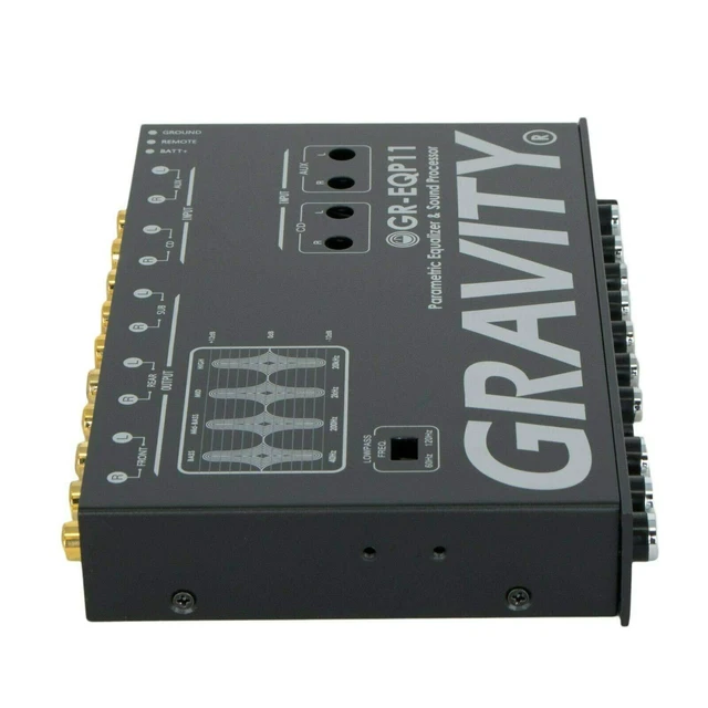 Alt view image 6 of 6 - GR-EQP11 Digital Bass Machine 1/2 Din 9V 4-Way Car Parametric Equalizer w/Front, Rear + Sub Output and Night Illumination