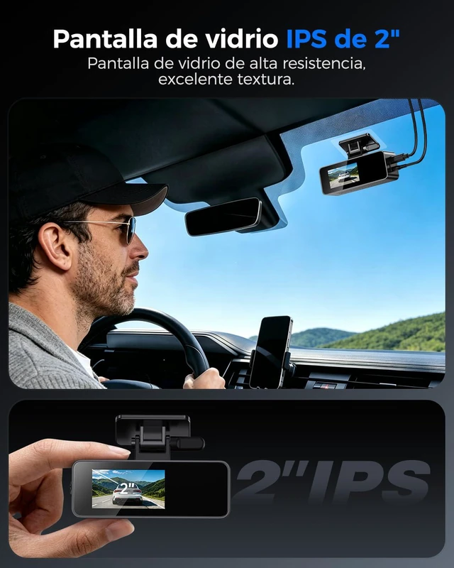 Alt view image 6 of 6 - 4K Dash Cam Front and Rear,4K+1080P Dual Dash Camera for Cars, 2.4G WiFi, 2 IPS Screen, Night Vision, G-Sensor, Loop Recording, 32GB Card Included