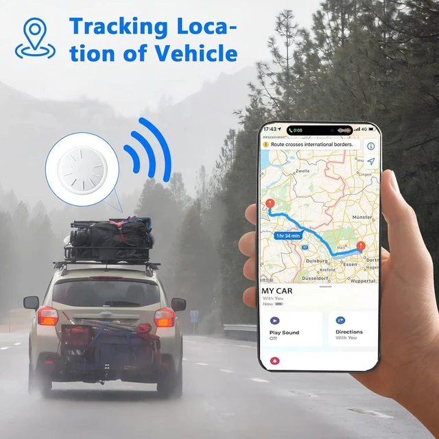 Alt view image 4 of 6 - Mini GPS Tracker for Vehicles No Monthly Fee,GPS Car Tracker,Hidden Car Tracker with Magnetic Case,Real Time Car GPS Tracker Work with Apple Find My(iOS Only) -Black,2PCS