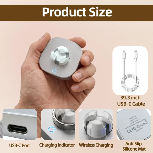 Alt view image 6 of 6 - Fast Charger Compatible with Ou-ra Ring Gen 5, Sizes 6-12, Type-C Cable | Ou-ra Ring 5 Charger; Charging Dock Stand Fits Sizes 6, 7, 8, 9, 10, 11, 12; With Type-C Cable; Not for Gen 3 or Gen 4