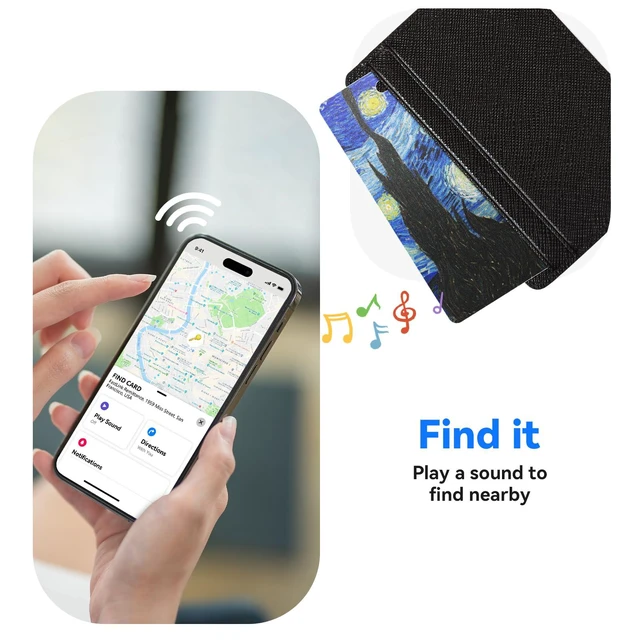 Alt view image 4 of 6 - Wallet Tracker Card (iOS & Android) Wireless Charging & 1-Year Battery, Ultra-Thin IP68 Waterproof Smart Card Works with Apple Find My & Google Find My Device for Wallet, Passport, Luggage