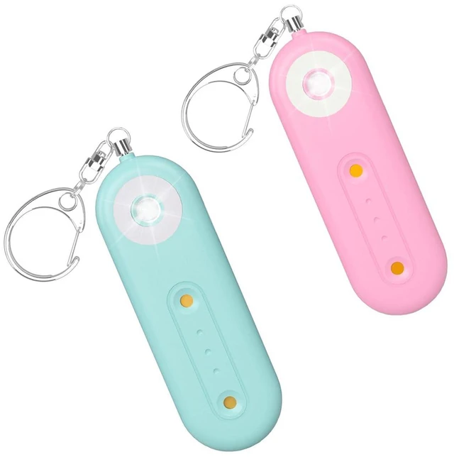 Main image of 130dB Rechargeable Personal Safety Alarm Strobe Light for Women | Emergency Siren Self Defense Keychain, Safety Protection Keyring for Girls Elderly Traveling College, Light Blue & Pink