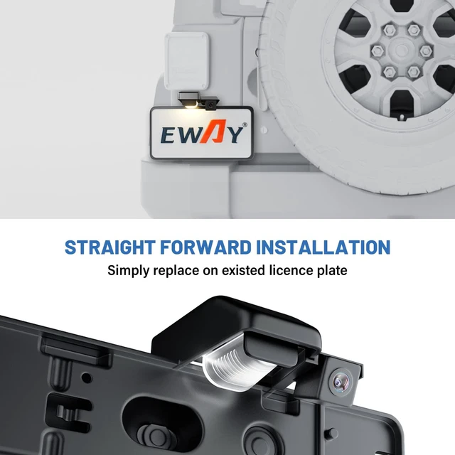 Alt view image 4 of 6 - Safety License Plate Backup Reverse Camera for Jeep Wrangler JK JKU 2007-2018 Rear View Cameras Waterproof Easy Mount W/Parking Line Removable