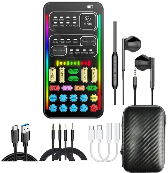 Main image of Voice Changer Sound Card Kit for Gaming, Streaming & Content Creation | Complete kit with mic headset and adapter, ready to use with simple plug and play setup