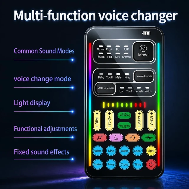 Alt view image 2 of 6 - Voice Changer Sound Card Kit for Gaming, Streaming & Content Creation | Complete kit with mic headset and adapter, ready to use with simple plug and play setup