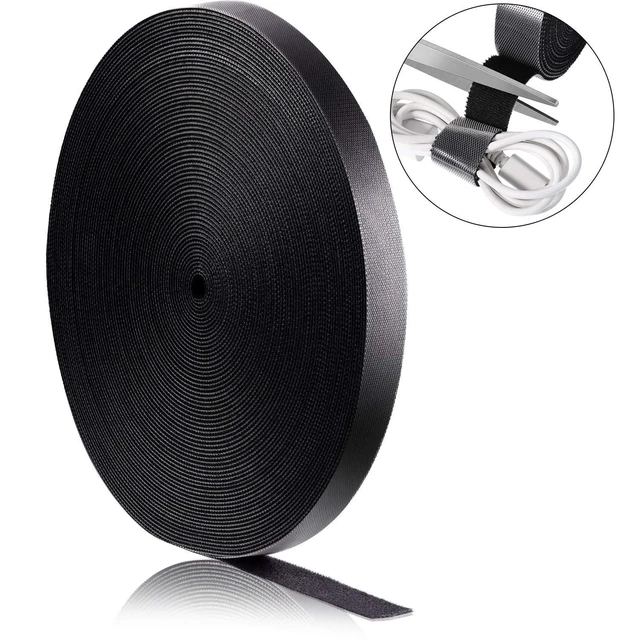Alt view image 5 of 6 - 3/4 Inch X 90 ft 1 Roll of Heavy Duty Industrial Hook and Loop Strap Roll, Reusable Nylon Cable Management Strap for Server Rack, Workshop, HVAC Wiring, Cable Organizer Wrap