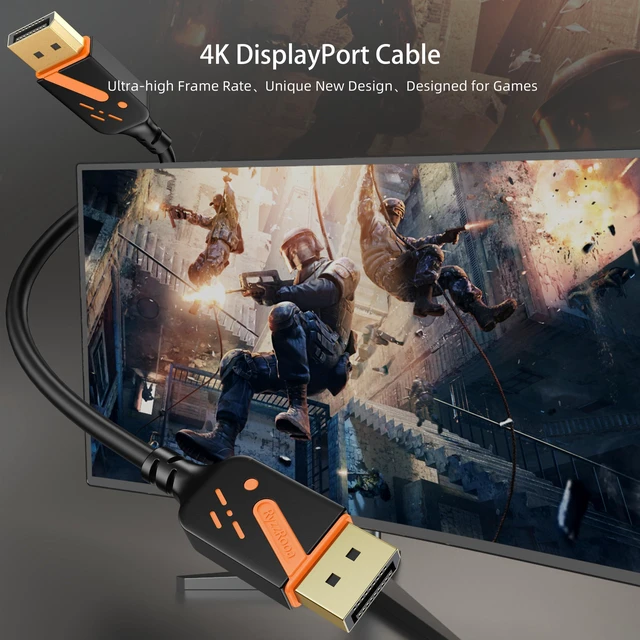 Alt view image 2 of 6 - DisplayPort 1.2 Cable, 6FT, 10-Pack, 4K@60Hz, 2K@165Hz | Gold-plated connectors deliver reliable 4K performance. Supports 3D and HDR. Great for gaming, PC, TV, and monitors