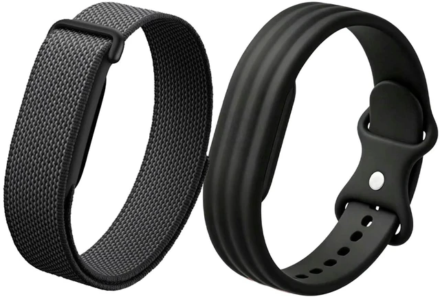 Main image of 2 Pack Band for Google Fitbit Air, Silicone and Nylon Material with Metal Buckle,Stretchy Elastic Sport Strap, Wristband for Women and Men