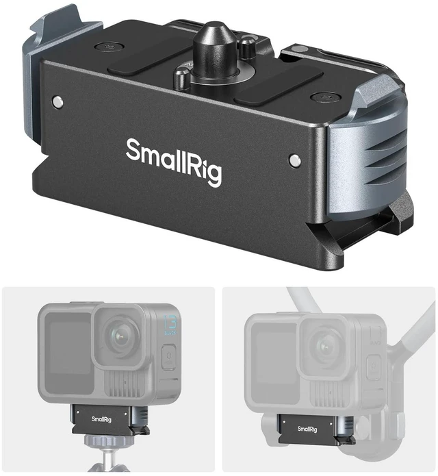 Main image of Magnetic Quick Release Mount for GoPro Hero 13, Aluminum Adapter with 1/4"-20 Screw and Dual-Claws Interface, Base Compatible with Neck Mounts, Selfie Sticks, Magic Arms - 5437