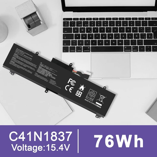Alt view image 5 of 6 - C41N1837 Laptop Battery for ASUS ROG Zephyrus G15 GA501I GA502 GA502D GA502DU GA502GU GA502IV GU502 GU502DU GX502GW GX532GV GU532GW GU502LU GU502LW GU502LV GX502LXS GX502GV GX502GW 0B200-03380100
