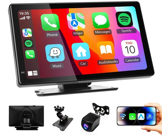 Main image of Portable Car Stereo,HD Touchscreen for All Vehicles,with Apple CarPlay & Android Auto with Backup Camera/Mirror Link/Voice Control/Bluetooth/GPS/AUX/FM Satellite Radio (7 inch)