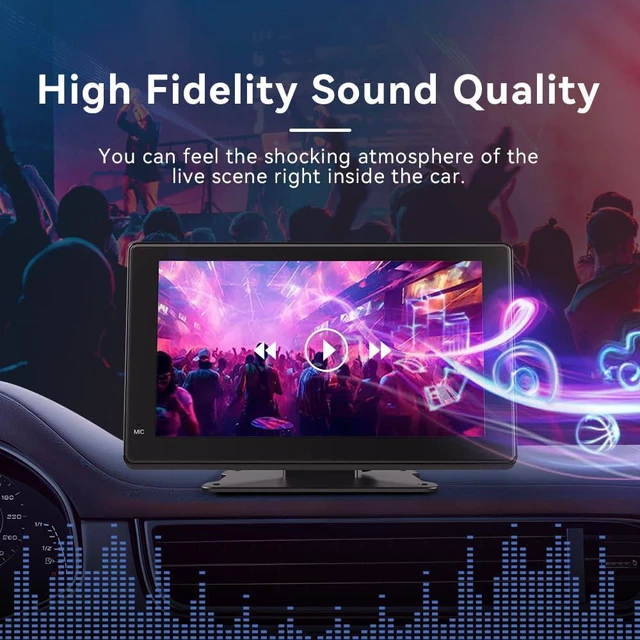 Alt view image 4 of 6 - Portable Car Stereo,HD Touchscreen for All Vehicles,with Apple CarPlay & Android Auto with Backup Camera/Mirror Link/Voice Control/Bluetooth/GPS/AUX/FM Satellite Radio (7 inch)