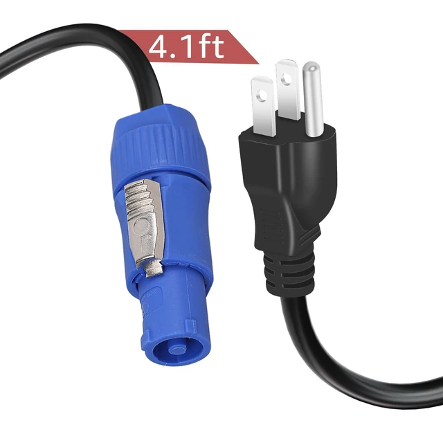 Alt view image 2 of 6 - 3-Prong NEMA 5-15P to PowerCON Cable 20A 3 Pin PowerCon Input Connector to NEMA 5-15P Connector Cord for Outdoor Stage Light LED Screen-1.2M/3.9FT