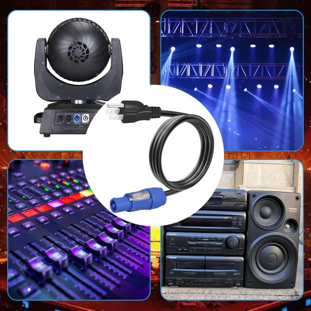 Alt view image 5 of 6 - 3-Prong NEMA 5-15P to PowerCON Cable 20A 3 Pin PowerCon Input Connector to NEMA 5-15P Connector Cord for Outdoor Stage Light LED Screen-1.2M/3.9FT
