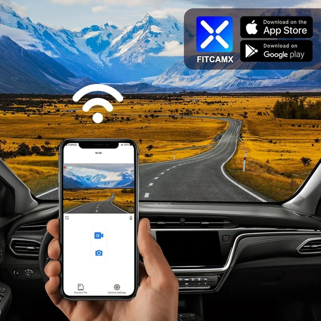 Alt view image 5 of 6 - 4K Dash Cam Suitable for Chevy Bolt EV & EUV LT Premier 2022-2024 (HD2-4267) has Auto-Dimming, OEM Look, UHD 2160P Video, Built-in WiFi & APP, Loop Recording, G-Sensor, Plug & Play, 64GB Card