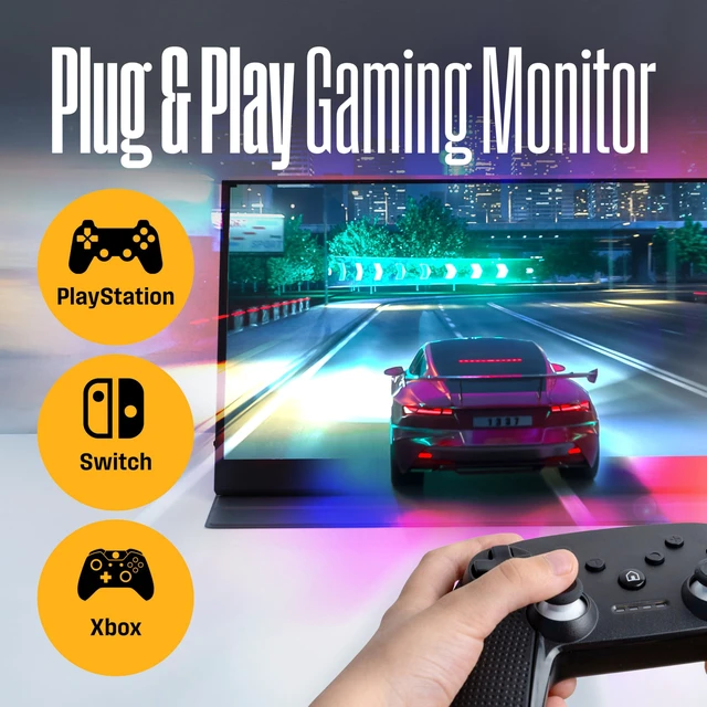 Alt view image 6 of 6 - 15.6 Inch Portable Monitor for Laptop & Travel, 1080p, 60Hz, IPS Display, Full HD Screen with Magnetic Protective Cover, Built in Speakers, 1x Mini HDMI, 1x USB Type-C