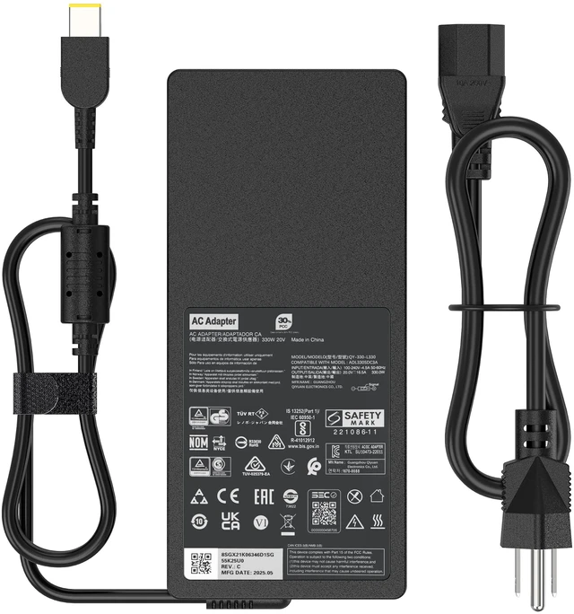 Main image of 330W Slim Charger Compatible with Lenovo Legion 9 9i Pro 7 7i Pro 5 5i Gen 8 9 16IRX9H 16IRX8H 16ARX8H 16IRX9 16IRX8 Gaming AC Adapter, RTX 4090 4080 4070 Power Supply