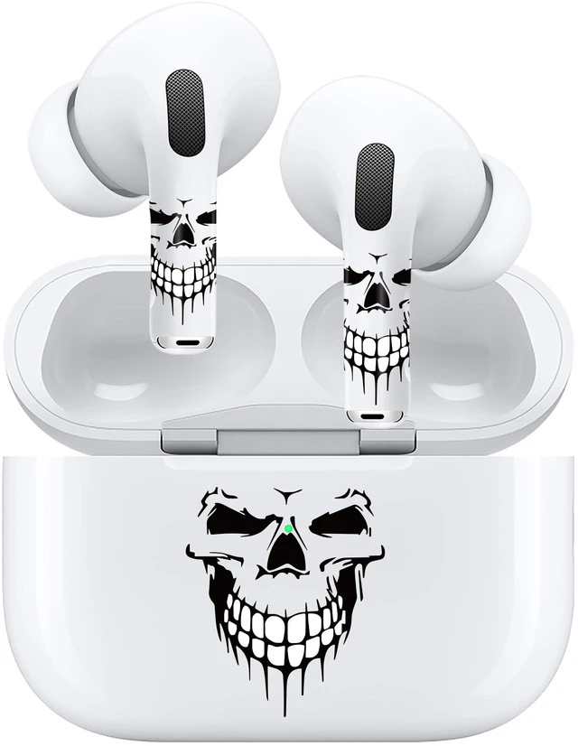 Main image of for AirPods Sticker Skin Set, Earbud + Charging Case Wrap Decals, Applicator Included + Spare, Fits AirPods 1/2/3/4 & Pro/Pro 2/Pro 3 Dripping Skull