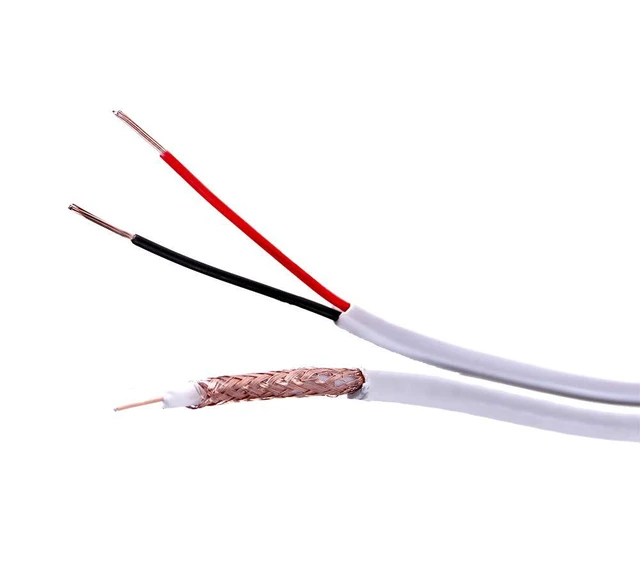 Alt view image 2 of 6 - 1000 ft. RG59 Siamese CCTV Combo Coaxial Cable White - 20AWG RG59 + 18/2 18AWG Power