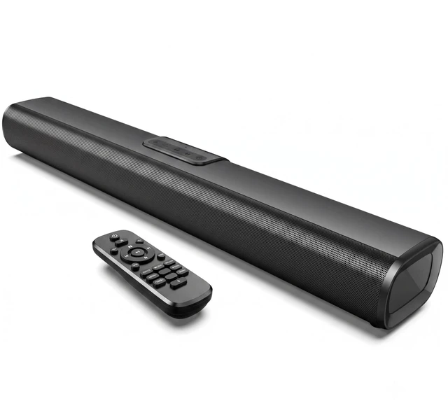 Main image of 80W 23.6" Sound Bar for Smart TV with HDMI ARC & Bluetooth 5.0 | Opt/AUX/USB inputs, DSP 3 EQ, adjustable bass/treble. Wall mountable. Fits PC, gaming, projector
