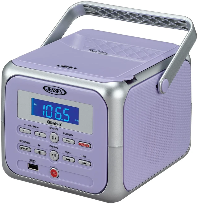 Main image of ® CD-660 Portable Retro Boom Box CD Player Bluetooth Digital Home Music System with MP3, USB/AUX Input, FM Radio, Stereo Speakers - Purple Limited Edition