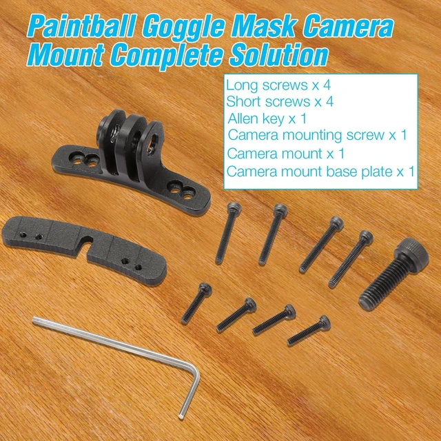 Alt view image 3 of 6 - Goggle Camera Mount for Paintball Mask, Aluminum Paintball Mask Mount