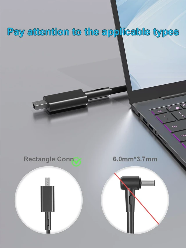 Alt view image 2 of 6 - 200W Charger Compatible with Asus TUF Gaming A14 A16 and ROG Zephyrus G16 G14 2024 2025 and Series GA605 GU605 GA403 ProArt P16 PX13 HN7306 H7606 ROG Flow Z13 GZ302EA,V16 V3607 Laptop
