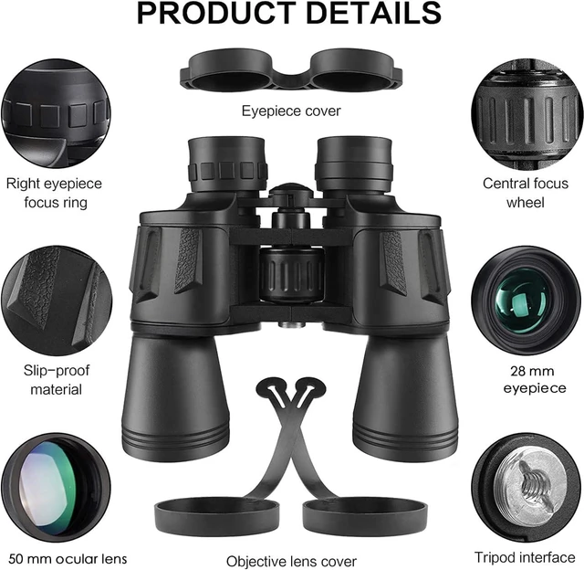 Alt view image 6 of 6 - 20x50 Binoculars for Adults, HD High Powered Professional Binoculars for Bird Watching Travel Stargazing Concerts Outdoor Sports-BAK4 Prism FMC Lens,Waterproof