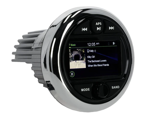 Alt view image 2 of 6 - RGHR48A 4 Zone Marine Gauge Hole Receiver, Bluetooth, App Control | 72W Peak / 28W RMS x 4, Wired Remote, USB, AM/FM, 10-Band EQ, IP66 Waterproof, 3" TFT Display, LED Buttons, RCA Outputs