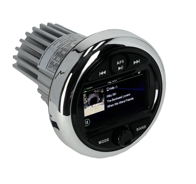 Alt view image 3 of 6 - RGHR48A 4 Zone Marine Gauge Hole Receiver, Bluetooth, App Control | 72W Peak / 28W RMS x 4, Wired Remote, USB, AM/FM, 10-Band EQ, IP66 Waterproof, 3" TFT Display, LED Buttons, RCA Outputs