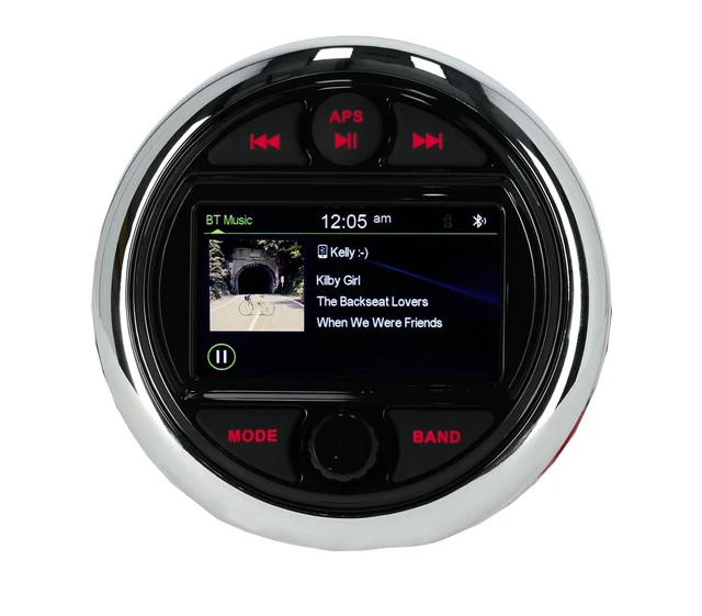 Alt view image 5 of 6 - RGHR48A 4 Zone Marine Gauge Hole Receiver, Bluetooth, App Control | 72W Peak / 28W RMS x 4, Wired Remote, USB, AM/FM, 10-Band EQ, IP66 Waterproof, 3" TFT Display, LED Buttons, RCA Outputs