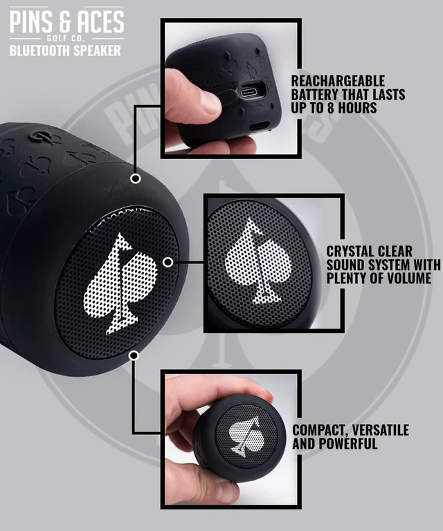 Alt view image 2 of 6 - Spade Speaker Portable Bluetooth Speaker - Versatile, 8 Hour Battery Life Portable Speaker - 45ft. Range, Magnetic Base Attaches to Your Golf Cart, Golf Clubs, Golf Bag, & More (Single)