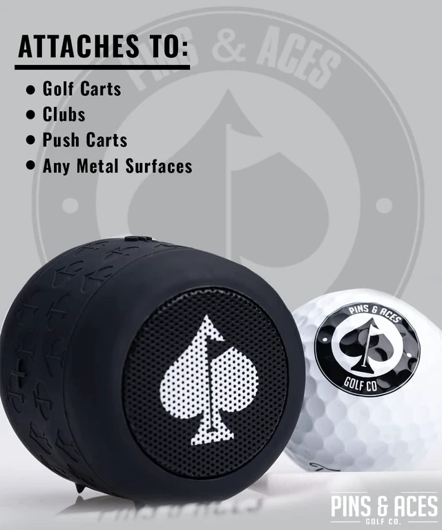 Alt view image 3 of 6 - Spade Speaker Portable Bluetooth Speaker - Versatile, 8 Hour Battery Life Portable Speaker - 45ft. Range, Magnetic Base Attaches to Your Golf Cart, Golf Clubs, Golf Bag, & More (Single)