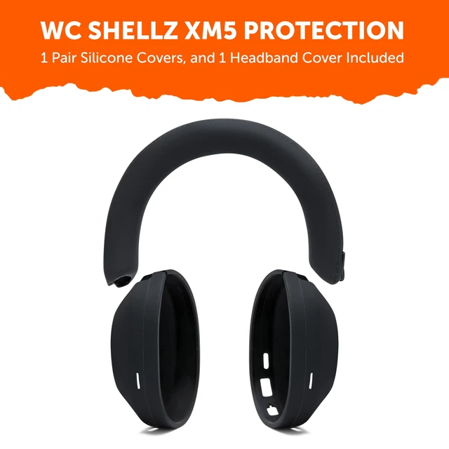 Alt view image 6 of 6 - ShellZ XM5 - Protective Headphone Exterior Shell & Headband Covers for Sony WH1000XM5 Made by Wicked Cushions | Made with Premium Silicone | Black