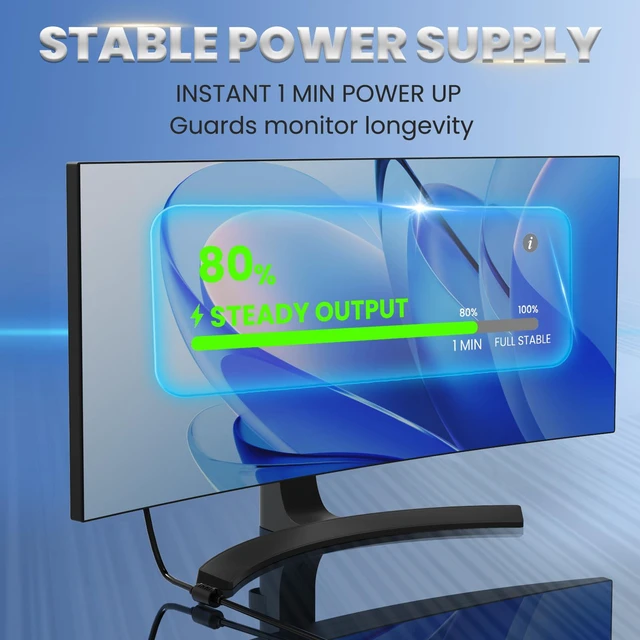 Alt view image 3 of 6 - 12V 5A 60W Monitor Power Adapter Replacement AC DC Supply Cord with 5.5x2.5mm Tip Compatible with C248W E248W C275W