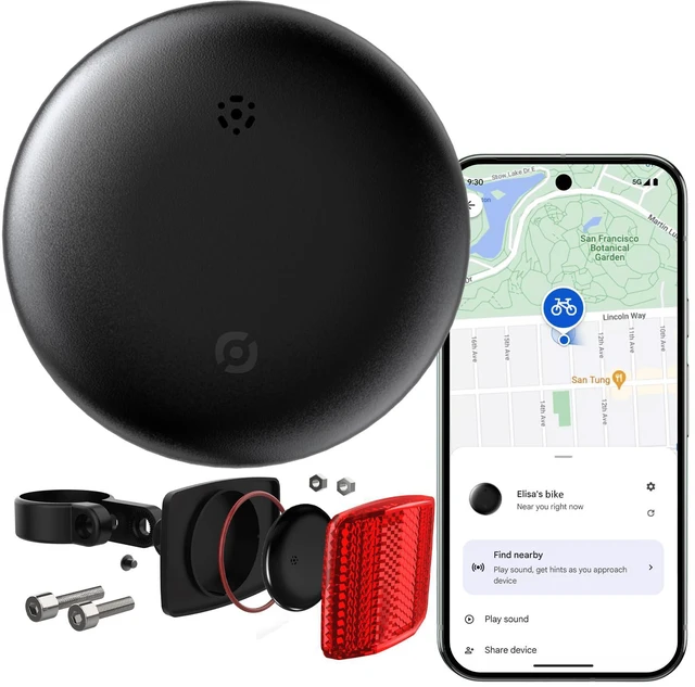 Main image of Bike Tracker for Android, Android Airtag Compatible with Google Find My Device App, Replaceable Battery Item Finder, Tracker Tag for Keys, Suitcase, Backpack, Wallet, Luggage (for Bike)