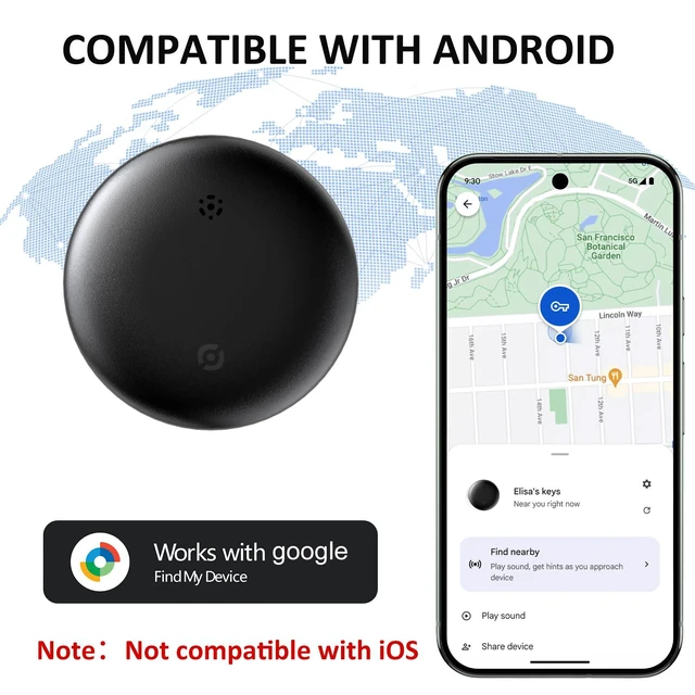 Alt view image 2 of 6 - Bike Tracker for Android, Android Airtag Compatible with Google Find My Device App, Replaceable Battery Item Finder, Tracker Tag for Keys, Suitcase, Backpack, Wallet, Luggage (for Bike)