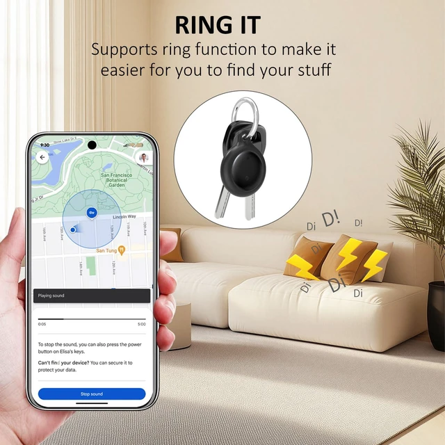 Alt view image 4 of 6 - Bike Tracker for Android, Android Airtag Compatible with Google Find My Device App, Replaceable Battery Item Finder, Tracker Tag for Keys, Suitcase, Backpack, Wallet, Luggage (for Bike)