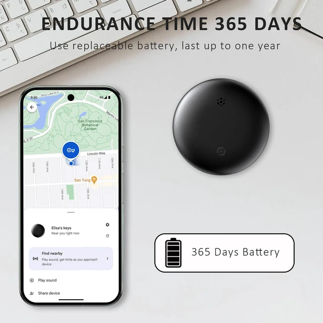 Alt view image 6 of 6 - Bike Tracker for Android, Android Airtag Compatible with Google Find My Device App, Replaceable Battery Item Finder, Tracker Tag for Keys, Suitcase, Backpack, Wallet, Luggage (for Bike)