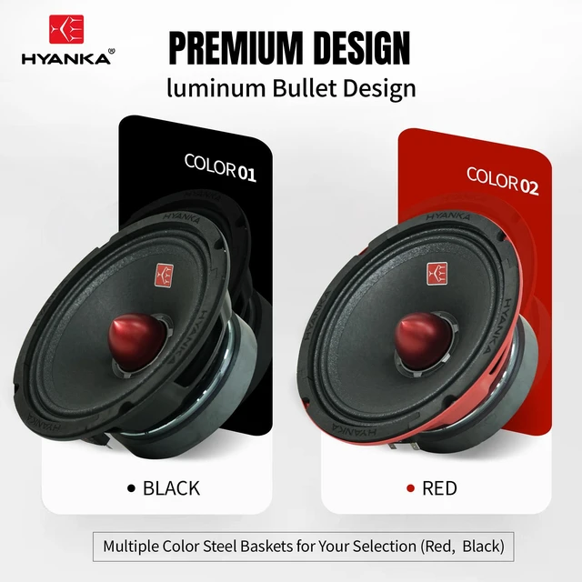 Alt view image 6 of 6 - BMC-65 6.5-Inch Car Midrange Speakers, 480W, 4 Ohm, Pair Bullet-design phase plugs and black steel baskets deliver clear, powerful mids for car and truck door audio upgrades