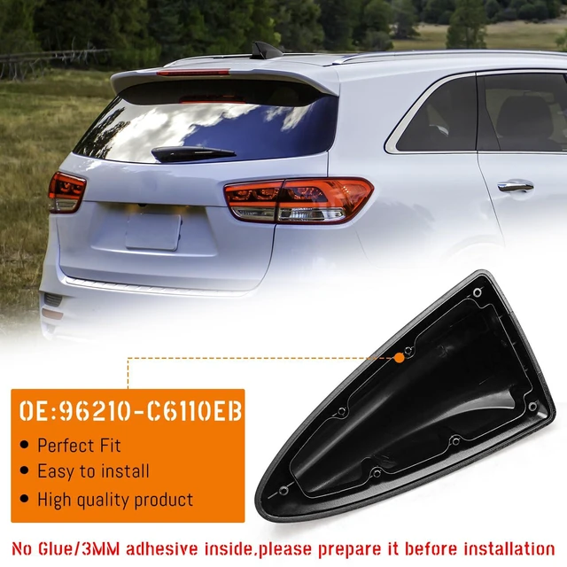 Alt view image 3 of 6 - Shark Fin Antenna Cover,Car Roof Antenna Shell Compatible with for Kia Sorento w/GPS 2016 2017 2018,96210-C6110EB,Shark Fin Antenna Cap Lid Replacement,No 3mm Adhesive,Glossy Black