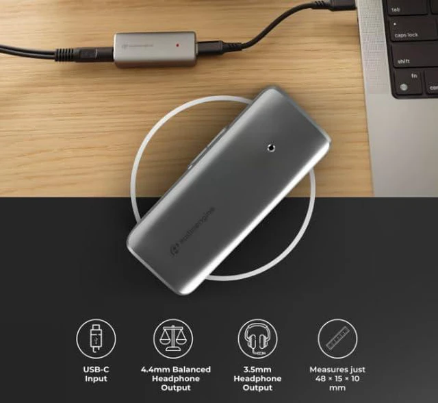 Alt view image 5 of 6 - HXL Balanced Portable DAC and Headphone Amplifier 4.4mm Balanced Output, 520mW Power, Hi-Res Audio for Audiophile Headphones | Balanced Output, 520mW Power, Hi-Res Audio for Audiophile Headphones