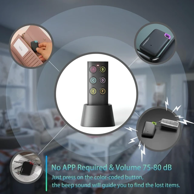 Alt view image 5 of 5 - Key Finder-Easy-to-use Anti-Loss Device with 6 Color-Coded Receivers and Rf Transmitter Remote Control Finder,Key Finder Locator with Sound - Remote Finder-Gift Design for Mom and Dad