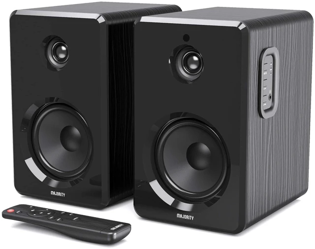 Main image of D40 Active Bookshelf Speakers | Powered Stereo Studio Speakers | Powerful Amplified 2.0 Channel Sound | Bluetooth, Optical, RCA, USB & Aux Playback | Digital Controls | HiFi Speakers