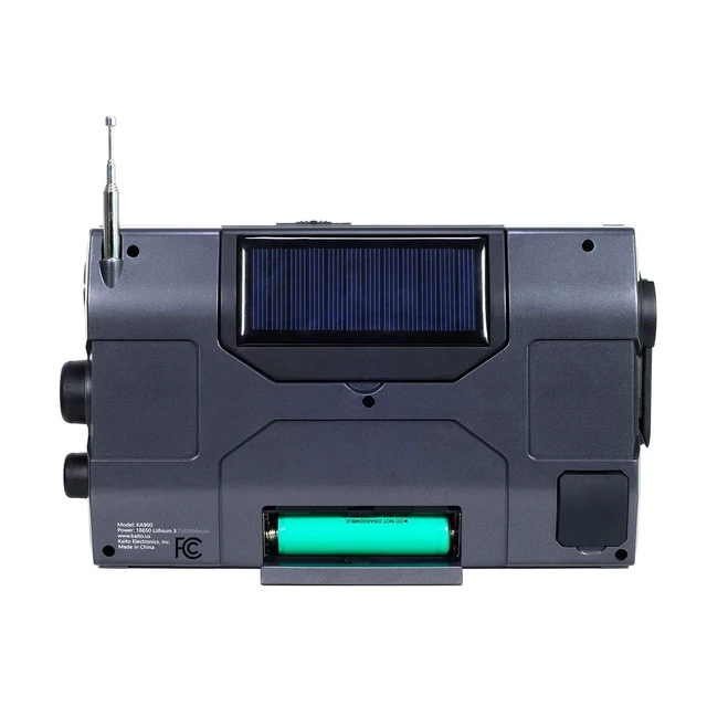 Alt view image 5 of 6 - Emergency Radio Voyager Max KA900 Digital Solar Dynamo Crank Wind Up AM/FM/SW & NOAA Weather Stereo Radio Receiver with Bluetooth, Real-time Alert, MP3 Player, Recorder & Phone Charger, Black
